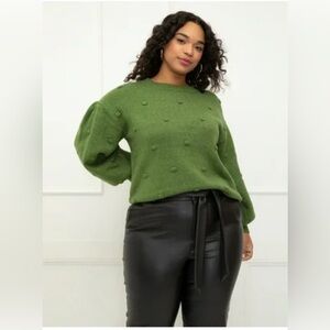 Eloquii Elements Green Knit Sweater